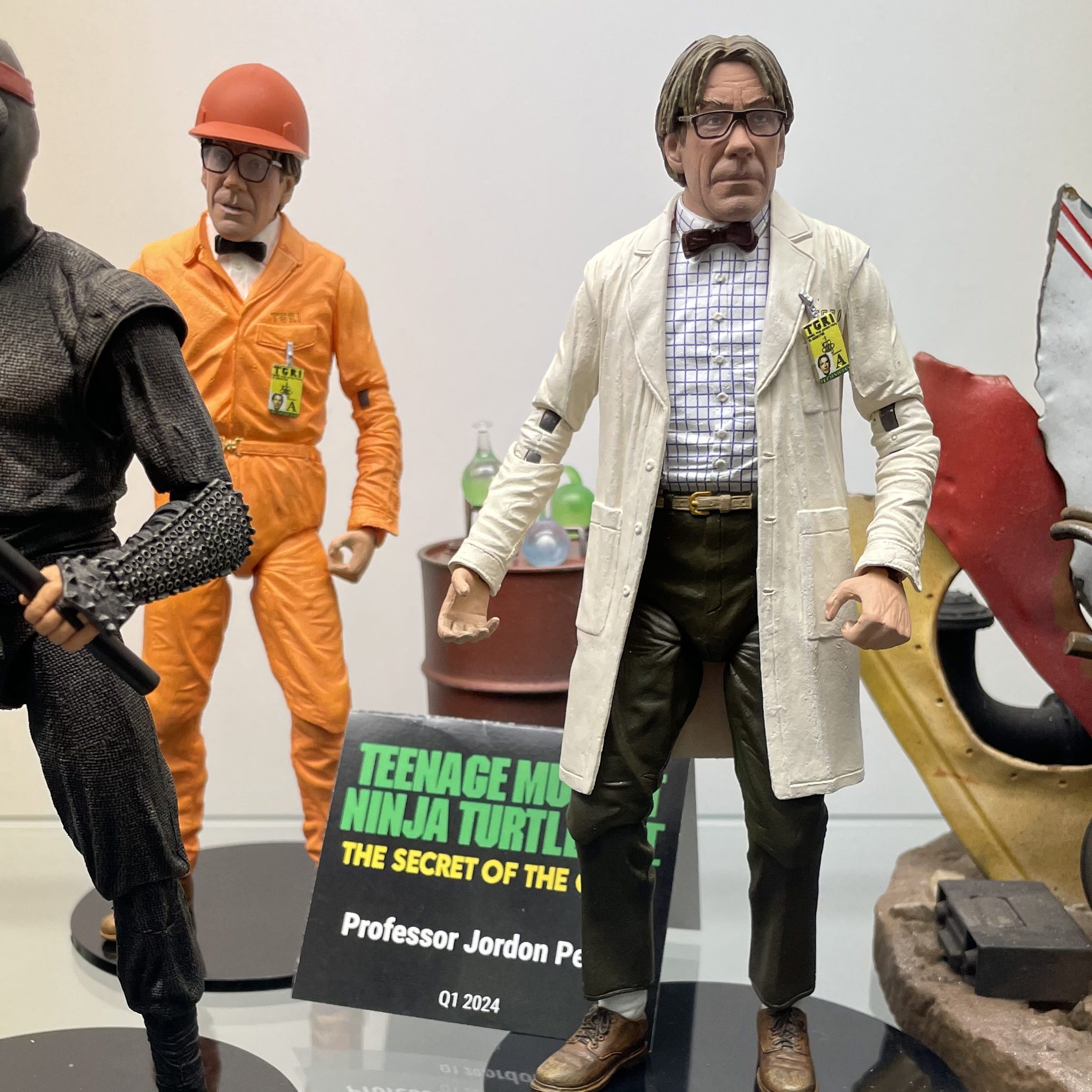 Professor Jordan Perry from Teenage Mutant Ninja Turtles 2: The Secret of the Ooze at NECA's New York Comic Con booth 